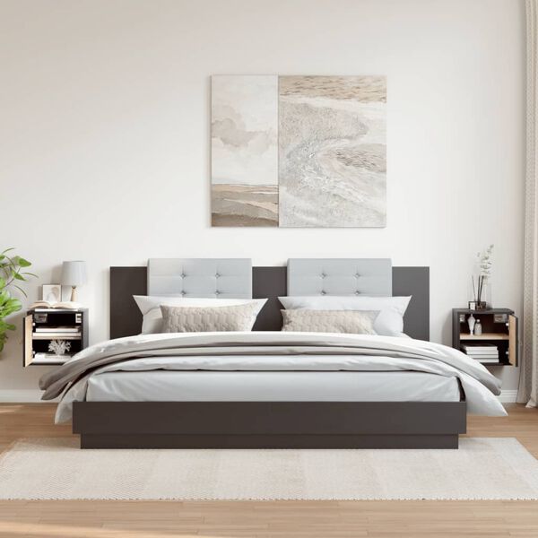 vidaXL Seinäkaapit 2 kpl musta 31,5x30x30 cm täysi mänty