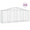 vidaXL Kaarevat kivikorit 40 kpl 200x50x80/100 cm galvanoitu rauta