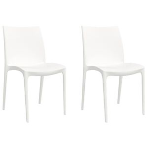 vidaXL Puutarhatuolit 2 kpl valkoinen 50x46x80 cm polypropeeni