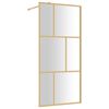 vidaXL Walk-in suihkun sein&auml;ke kirkas ESG-lasi kulta 90x195 cm