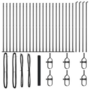 vidaXL Hitsattu metalliverkkoaita betoni-juurella 50 x 1,5 m Harmaa
