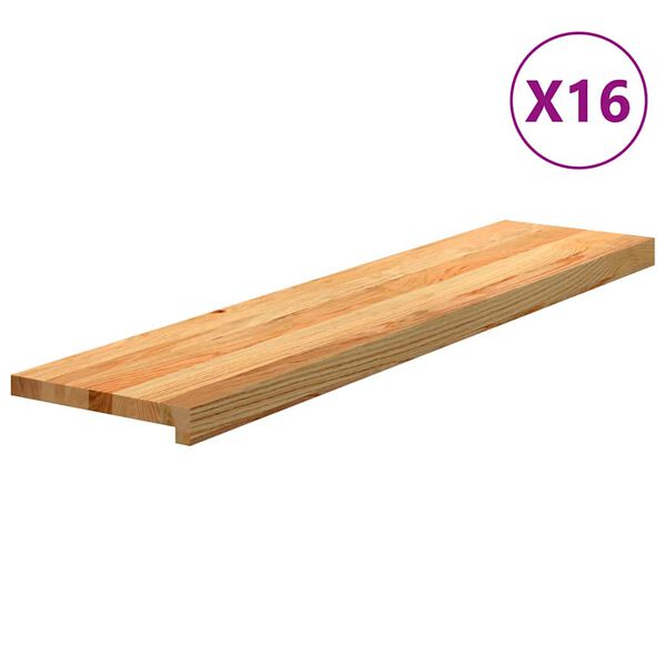 vidaXL Askelmat 16 kpl vaaleanruskea 110x30x2 cm t&auml;ysi tammi