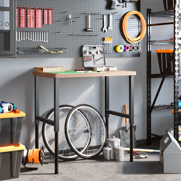 vidaXL Työpenkki 100x60x(73-99,5) cm täysi pyökki suorakaide