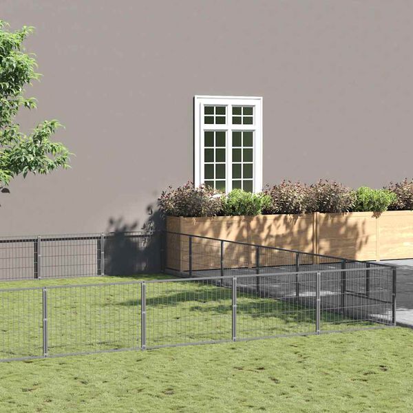 vidaXL Koiranh&auml;kki hopea 54 m&sup2; ter&auml;s