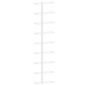 vidaXL Sein&auml;kiinnitett&auml;v&auml; viinipulloteline 9 pullolle valkoinen rauta