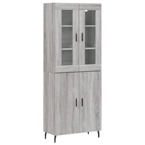 vidaXL Kaappi harmaa Sonoma 69,5x34x180 cm tekninen puu