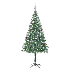 vidaXL Joulukuusi esivalaistu palloilla ja k&auml;vyill&auml; 180 cm