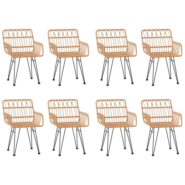 vidaXL 9-osainen Ulkoruokailuryhm&auml; polyrottinki