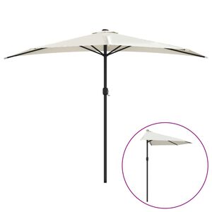 vidaXL Parvekkeen puoliaurinkovarjo alumiinitanko 300x155 cm hiekka