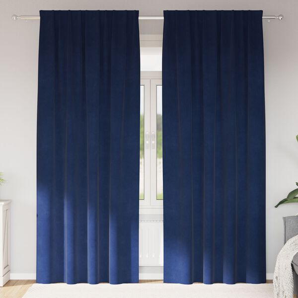 vidaXL Pimennysverhot 2 pcs Tumma Sininen 140 x 245 cm Sametti