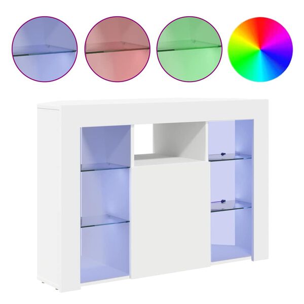 vidaXL Kulma LED TV -kaappi Valkoinen 100x40x68cm Tekninen puu