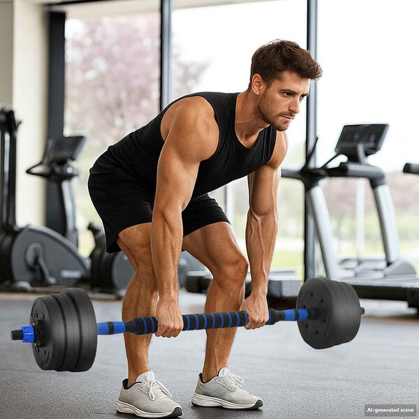 vidaXL 4-in-1 K&auml;sipainosetti Musta ja Sininen 121 x 19,5 x 19,5 cm