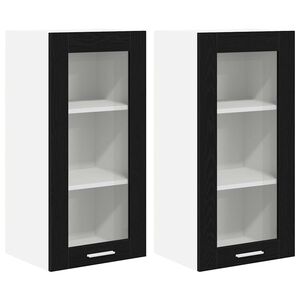 vidaXL Henkarikaappi 2 pcs Musta tammi. 40 x 31 x 80 cm Tekninen puu