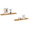vidaXL Sein&auml;hylly hyllyll&auml; 2 pcs Beige 60 x 9 x 3 cm Tekninen puu