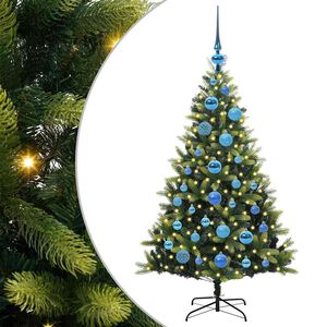 vidaXL Keinotekoinen taitettava joulukuusi 150 LEDi&auml; Vihre&auml; 120 cm