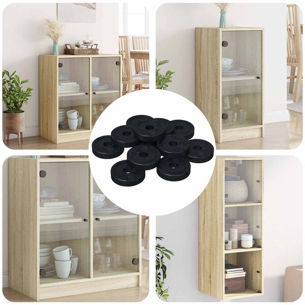 vidaXL sopii tasaiselle aluslevylle 12 pcs Musta &empty;15 x 3 mm