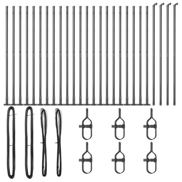 vidaXL Aitalatu Muut 26 pcs Harmaa Koko_v_3,2 x 3,2 x 88,5 cm Teräs