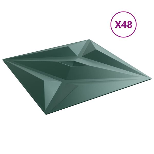 vidaXL Sein&auml;paneelit 48 kpl vihre&auml; 50x50 cm XPS 12 m&sup2; t&auml;hti