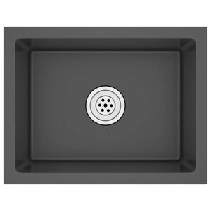 vidaXL K&auml;sintehty keitti&ouml;n tiskiallas musta ruostumaton ter&auml;s