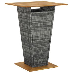vidaXL Baarip&ouml;yt&auml; harmaa 80x80x110 cm polyrottinki ja t&auml;ysi akaasiapuu