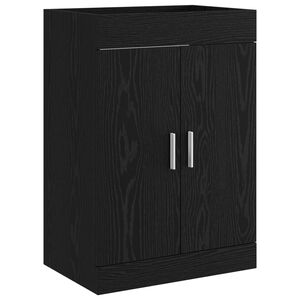 vidaXL Kylpyhuoneen allaskaappi Musta tammi 56 x 37,5 x 81 cm