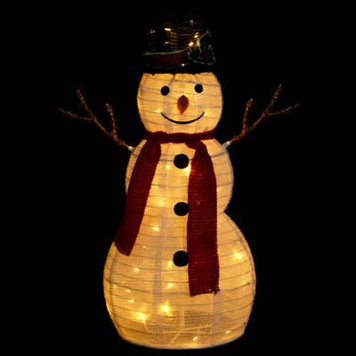 vidaXL Lumiukko joulukoriste LED-valoilla ylellinen kangas 60 cm
