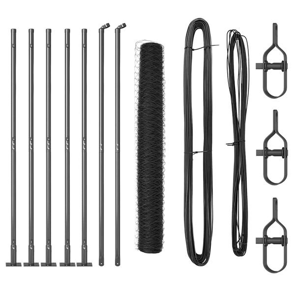 vidaXL Aitalatu Harmaa 10 x 1 m (36 mm verkko) Ter&auml;st&auml; ja PVC:t&auml;