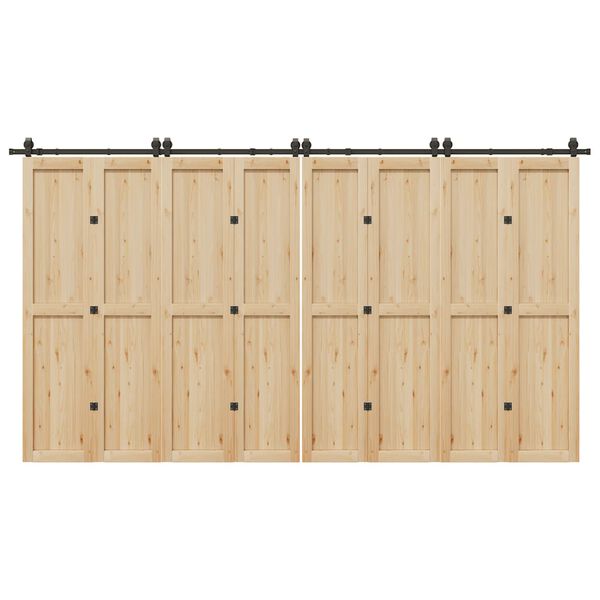 vidaXL Liukuovi Hardware Kit 400 cm Ter&auml;s Musta