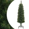 vidaXL Kapea tekojoulukuusi jalustalla vihre&auml; 120 cm PVC