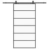 vidaXL liukuovi laitteistosarjalla musta 102x205 cm ESG lasi