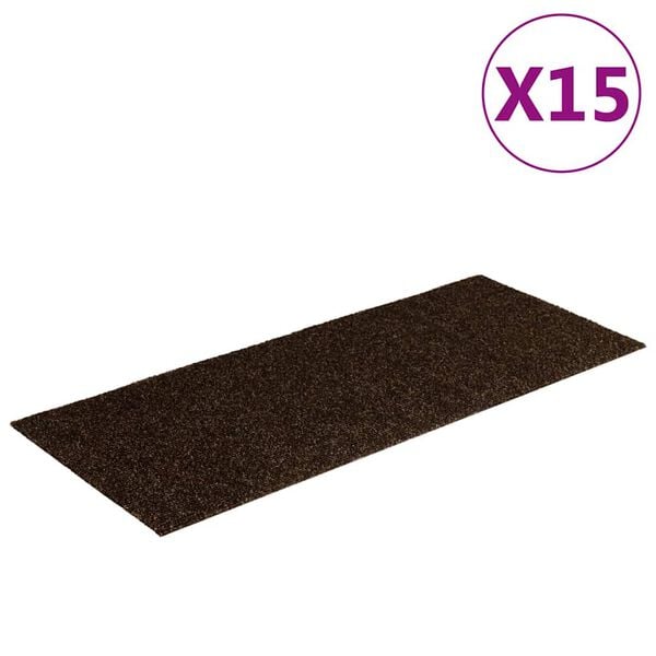 vidaXL Porrasmatot itseliimautuvat 15 kpl 60x25 cm ruskea suorakaiteen muotoinen