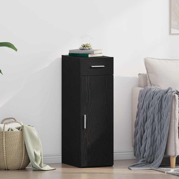 vidaXL Sivup&ouml;yt&auml; laatikon kanssa Musta tammi. 30 x 42,5 x 93 cm