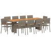 vidaXL Piharuokailu setti 11 pcs Harmaa polyrottinki