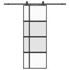 vidaXL liukuovi laitteistosarjalla musta 76x205 cm karkaistu lasi