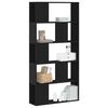 vidaXL Kirjahylly 5 tasoa musta 80,5x23,5x162,5 cm tekninen puu