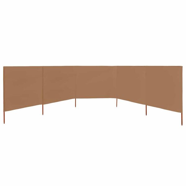 vidaXL Tuulensuojakangas 5 paneelilla 600x80 cm ruskeanharmaa