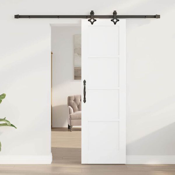 vidaXL Liukuovi Valkoinen ja musta 61 x 198,5 cm Massiivinen m&auml;nty