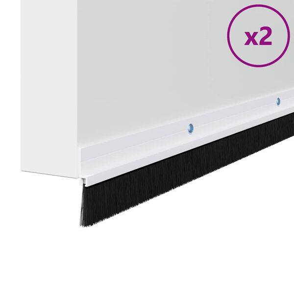 vidaXL Kierteellinen oven harjasulku 2 pcs Valkoinen 100 cm