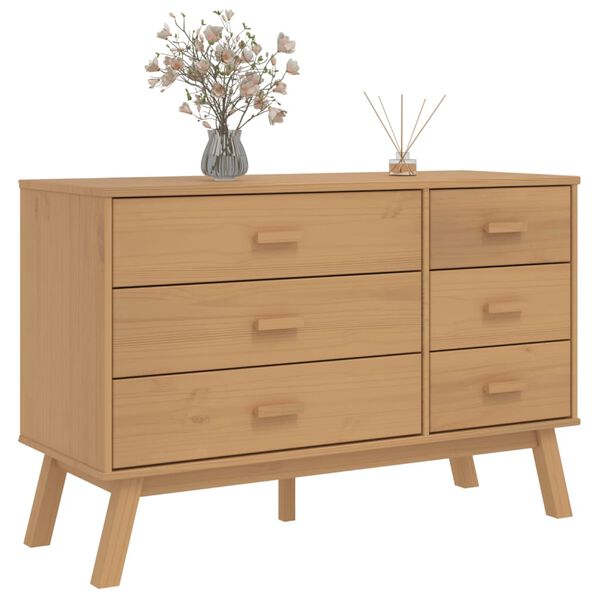 vidaXL Lipasto OLDEN ruskea täysi mänty