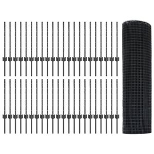 vidaXL Aita ja Tuki Harmaa 0,5 x 100 m Ter&auml;st&auml; ja PVC:t&auml;