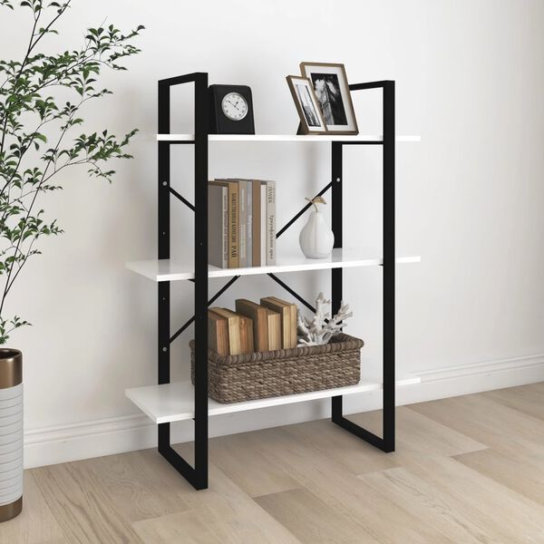 vidaXL Kirjahylly valkoinen 80x30x105 cm tekninen puu