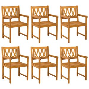 vidaXL Puutarhatuolit 6 pcs Luonnollinen Tihe&auml; akasiapuu