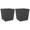 vidaXL Puutarhan kukkalaatikot 2 kpl musta 50x50x50 cm ter&auml;s