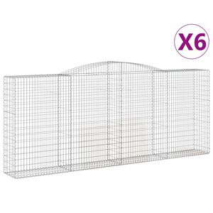 vidaXL Kaarevat kivikorit 6 kpl 400x50x160/180 cm galvanoitu rauta