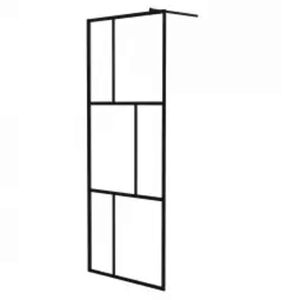 vidaXL Walk-in suihkusein&auml; karkaistu lasi musta 80x195 cm