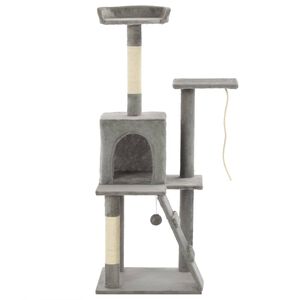 vidaXL Kissan kiipeilypuu sisal-pylv&auml;ill&auml; 120 cm harmaa