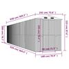 vidaXL Puutarhavaja vaaleanharmaa 192x938x223 cm galvanoitu teräs