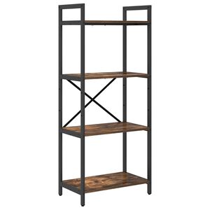 vidaXL Kirjahylly 4 tasoa 56 x 34 x 133,5 cm Tekninen puu Savup&auml;hkin&auml;