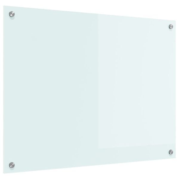 vidaXL Keittiön suojapaneeli Valkoinen 80 x 60 cm karkaistu lasi