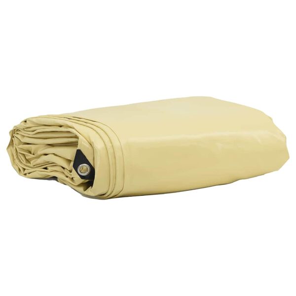 vidaXL Pressu 650g / m&sup2; Beige 4 x 7 m Kangas PVC-pinnoitteella
